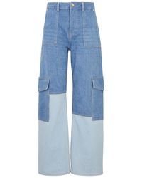 Ganni - Angi Panelled Wide-leg Jeans - Lyst