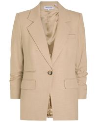 Veronica Beard - Battista Gathered-Sleeve Woven Blazer - Lyst