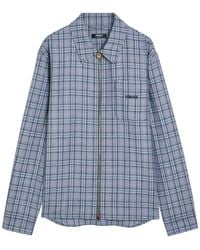 Versace - Checked Wool Shirt - Lyst