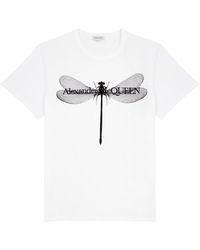 Alexander McQueen - Dragonfly Printed Cotton T-Shirt - Lyst