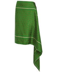 Otzio - Margot Printed Asymmetric Silk Midi Skirt - Lyst