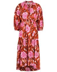 Diane von Furstenberg - Artie Floral-Print Cotton-Blend Midi Dress - Lyst