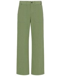 Percival - Herringbone Straight-Leg Stretch-Cotton Trousers - Lyst