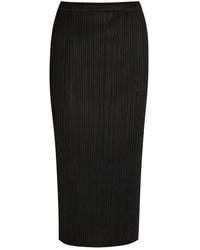 Pleats Please Issey Miyake - Pleated Woven Midi Skirt - Lyst