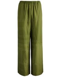 Totême - Logo-Embroidered Silk-Satin Trousers - Lyst