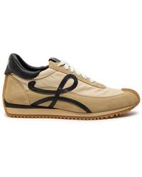 Loewe - Flow Runner Panelled Brushed Suede Sneakers - Lyst