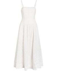 Reformation - Katarin Broderie Anglaise Woven Midi Dress - Lyst