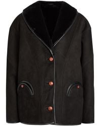 Blazé Milano - Tatoosh Suede And Shearling Coat - Lyst
