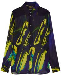 Louisa Ballou - Printed Stretch-silk Chiffon Shirt - Lyst