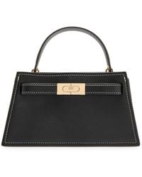 Tory Burch - Lee Radziwill Mini Pebbled Leather Top Handle Bag - Lyst