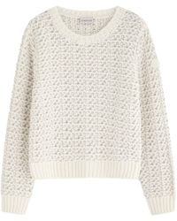 Moncler - Logo Bouclé-Knit Cotton-Blend Jumper - Lyst