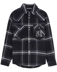Palm Angels - Checked Logo Flannel Overshirt - Lyst