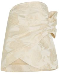 Simone Rocha - Floral-Jacquard Gathered Satin Top - Lyst