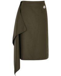 Moncler - Draped Wool-blend Midi Wrap Skirt - Lyst