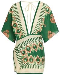 Johanna Ortiz - Inundada De Color Printed Cotton-Voile Mini Dress - Lyst