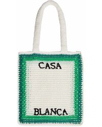 Casablancabrand - Logo Striped Crochet-knit Tote - Lyst