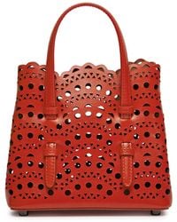 Alaïa - Alaïa Mina 16 Leather Top Handle Bag - Lyst
