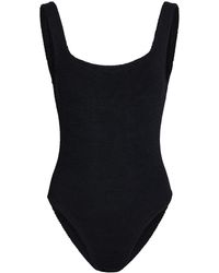 Hunza G - Square-Neck Crinkle Swimsuit - Lyst