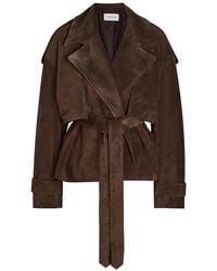 ARMARIUM - Flamina Belted Suede Trench Jacket - Lyst