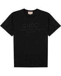 Gucci - Logo-embroidered Cotton T-shirt - Lyst