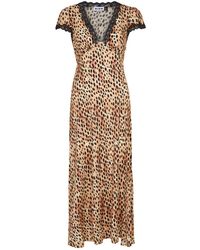 RIXO London - Clarice Leopard-print Satin Night Dress - Lyst