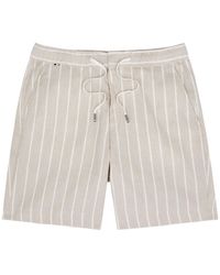 BOSS - Striped Linen-Blend Shorts - Lyst