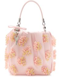 Self-Portrait - Floral Bead-Embellished Satin Tote - Lyst