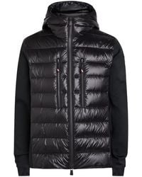 Moncler - Padded Hooded Close-Knit And Nylon Jacket - Lyst