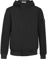 Stone Island - Logo-Appliquéd Water-Resistant Hooded Soft Shell Jacket - Lyst