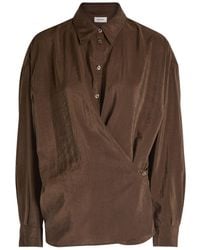 Lemaire - Twisted Crinkled Silk-Blend Shirt - Lyst