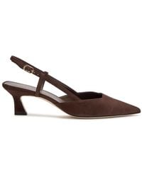 Stuart Weitzman - Vinnie 50 Suede Slingback Pumps - Lyst