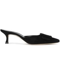 Manolo Blahnik - Maysale 50 Suede Mules - Lyst