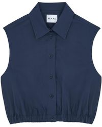 AEXAE - Cropped Cotton-Poplin Shirt - Lyst