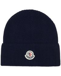 Moncler - Logo Ribbed Cotton Beanie - Lyst