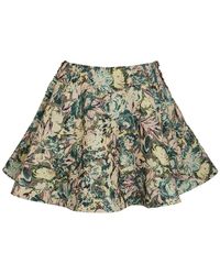 Ganni - Tapestry Patterned-Jacquard Woven Mini Circle Skirt - Lyst
