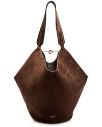 KHAITE - Lotus Small Suede Tote - Lyst