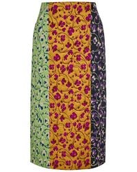 La DoubleJ - Pencil Floral-Jacquard Woven Midi Skirt - Lyst