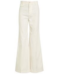 Chloé - Flared-Leg Canvas Trousers - Lyst