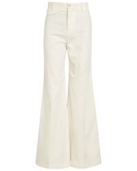 Chloé - Flared-Leg Canvas Trousers - Lyst
