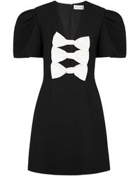 black halo saracen bow mini dress