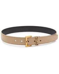 Saint Laurent - Logo Leather Belt - Lyst