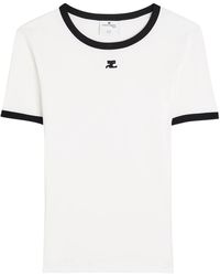 Courreges - Signature Contrast Logo Cotton T-Shirt - Lyst