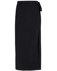 TOTEME - Cotton And Silk-Blend Midi Wrap Skirt - Lyst
