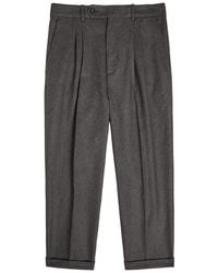 Drole de Monsieur - Le Pantalon À Plis Turn-Up Wool-Blend Cropped Trousers - Lyst