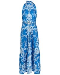 Borgo De Nor - Biba Printed Belted Cotton Maxi Dress - Lyst
