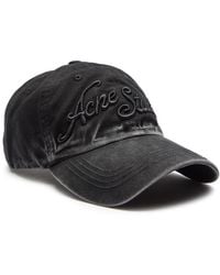 Acne Studios - Logo-Embroidered Faded Cotton Cap - Lyst