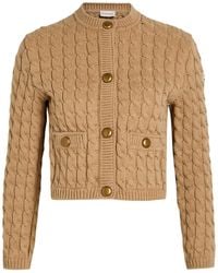 Moncler - Cable-Knit Cotton-Blend Cardigan - Lyst