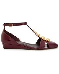 Chloé - Cleia Stud-Embellished Patent Leather Sandals - Lyst