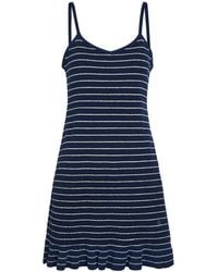 JW Anderson - Logo-Embroidered Striped Terry Mini Dress - Lyst