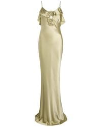 De La Vali - Esperanza Ruffle-Trimmed Silk-Blend Maxi Dress - Lyst